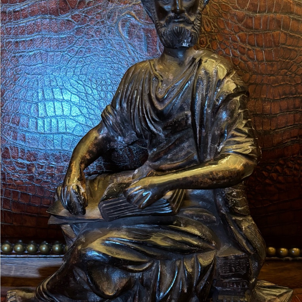 Antique Bronze Scholar Sculpture
